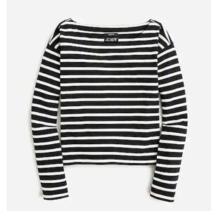J CREW Boatneck Cropped Stripe Shirt